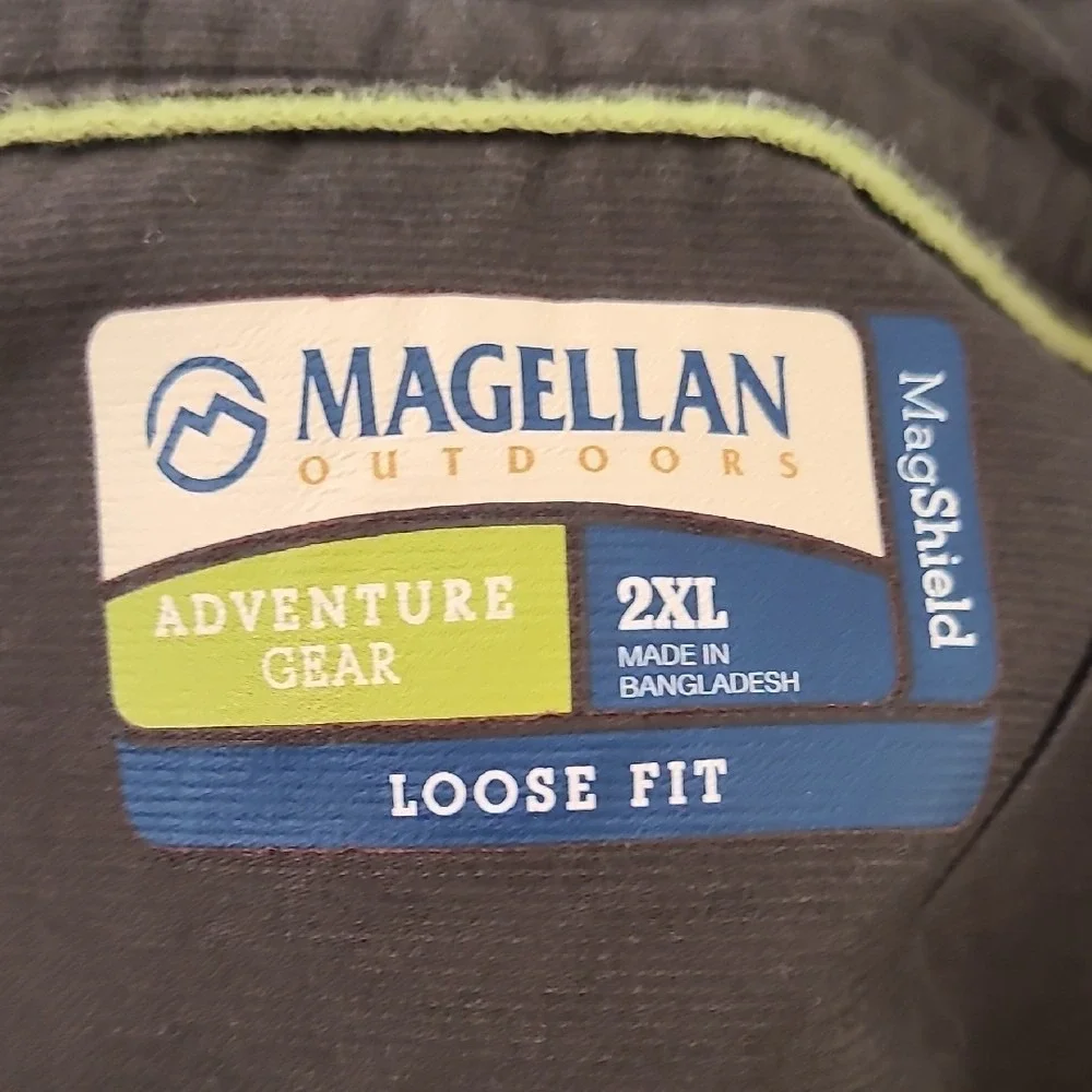 MAGELLAN Men's Dark Brown Long‎ Sleeve Button Up Shirt - Size 2XL